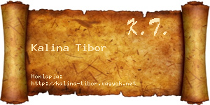 Kalina Tibor névjegykártya